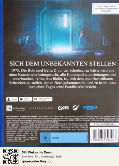Still Wakes the Deep PlayStation 5, Germany box back
