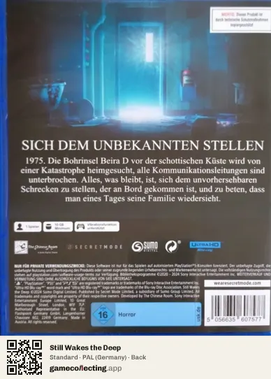 Still Wakes the Deep PlayStation 5, Germany box back