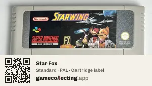 Star Fox Super Nintendo Entertainment System, PAL cartridge label