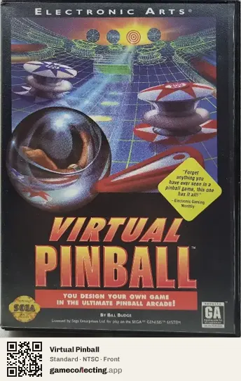 Virtual Pinball Sega Mega Drive / Genesis, NTSC box front