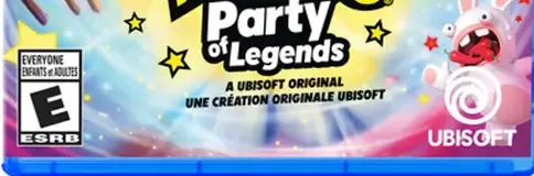 Rabbids: Party of Legends, the ESRB box on its front