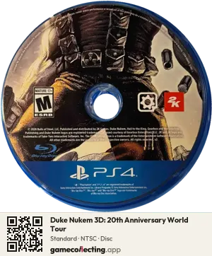Duke Nukem 3D: 20th Anniversary World Tour PlayStation 4, NTSC disc