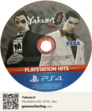 Yakuza 0 PlayStation 4, NTSC disc