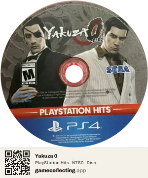 Yakuza 0 PlayStation 4, NTSC disc