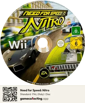 Need for Speed: Nitro Nintendo Wii, PAL disc
