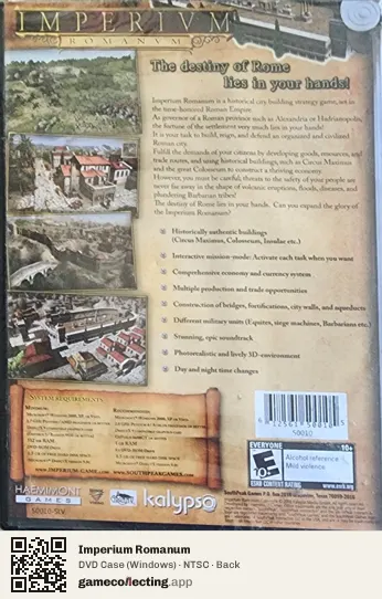 Imperium Romanum Computer, NTSC box back