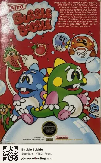 Bubble Bobble Nintendo Entertainment System, NTSC box front