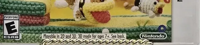 Poochy & Yoshi's Woolly World, the ESRB box on its front