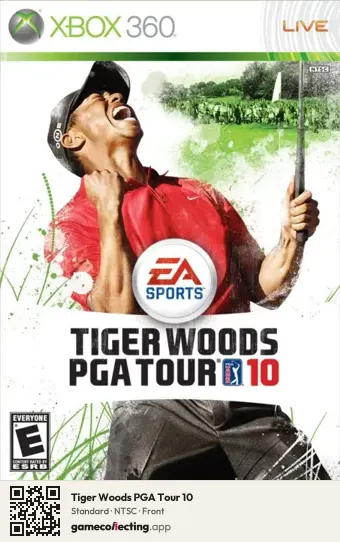 Tiger Woods PGA Tour 10 Xbox 360, NTSC box front