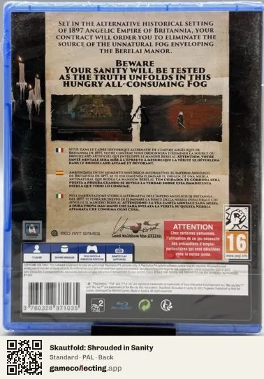 Skautfold: Shrouded in Sanity PlayStation 4, PAL box back