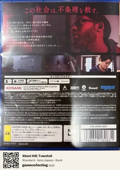 Silent Hill: Townfall PlayStation 5, Japan box back