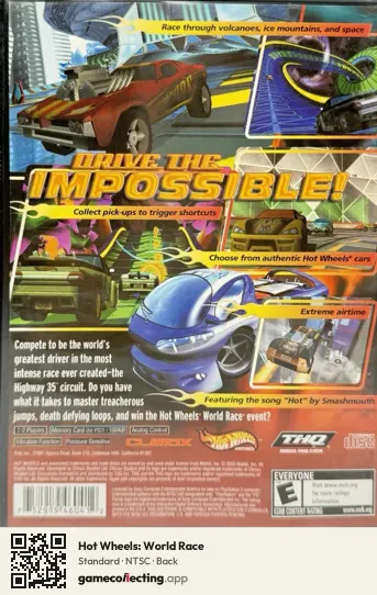 Hot Wheels: World Race PlayStation 2, NTSC box back