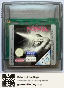 Return of the Ninja Game Boy Color, PAL cartridge label