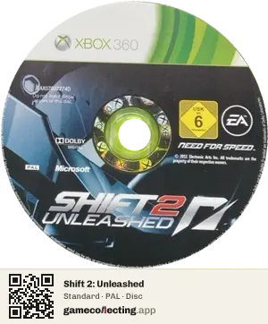 Shift 2: Unleashed Xbox 360, PAL disc