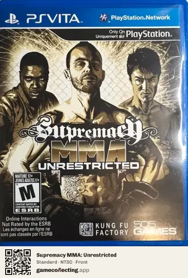 Supremacy MMA: Unrestricted PlayStation Vita, NTSC box front