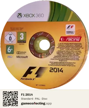 F1 2014 Xbox 360, PAL disc