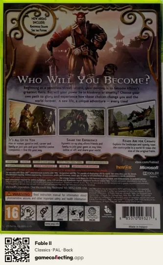 Fable II Xbox 360, PAL box back