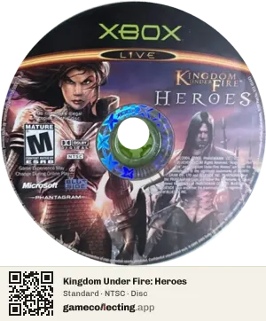 Kingdom Under Fire: Heroes Xbox, NTSC disc
