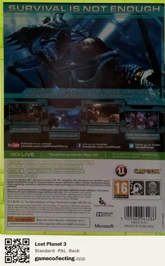 Lost Planet 3 Xbox 360, PAL box back