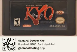 Samurai Deeper Kyo Game Boy Advance, NTSC cartridge label
