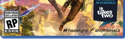 Split Fiction, the ESRB box on its front