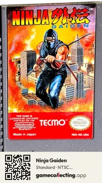 Ninja Gaiden Nintendo Entertainment System, NTSC cartridge label
