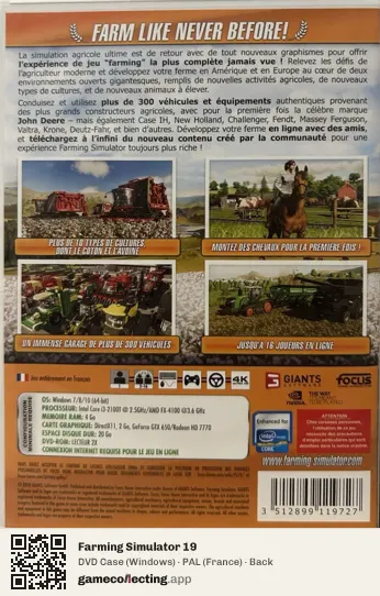 Farming Simulator 19 Computer, France box back