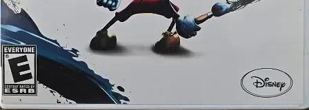 Disney Epic Mickey, the ESRB box on its front