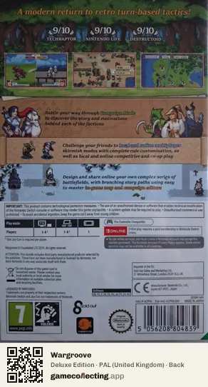 Wargroove Nintendo Switch, United Kingdom box back