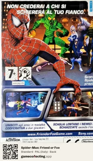 Spider-Man: Friend or Foe Nintendo Wii, Italy box back