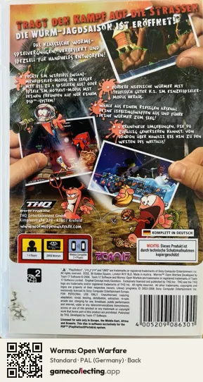 Worms: Open Warfare PlayStation Portable, Germany box back