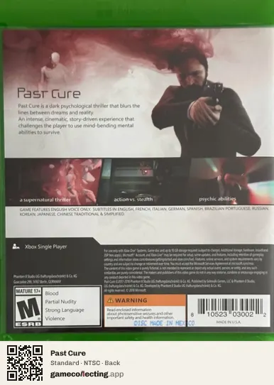 Past Cure Xbox One, NTSC box back