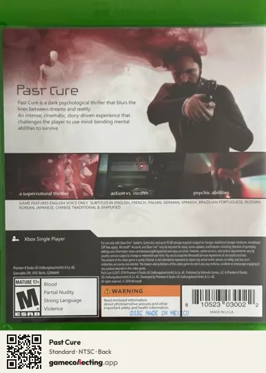Past Cure Xbox One, NTSC box back