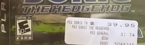 Sonic the Hedgehog, the Australian classification mark on its front