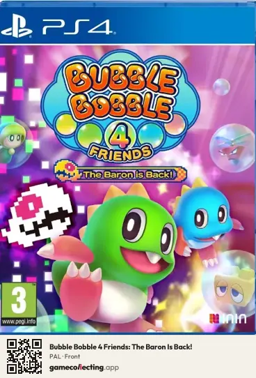 Bubble Bobble 4 Friends: The Baron Is Back! PlayStation 4, PAL box front