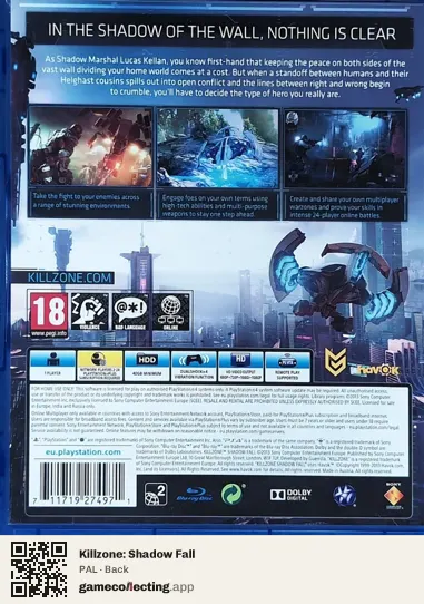 Killzone: Shadow Fall PlayStation 4, PAL box back