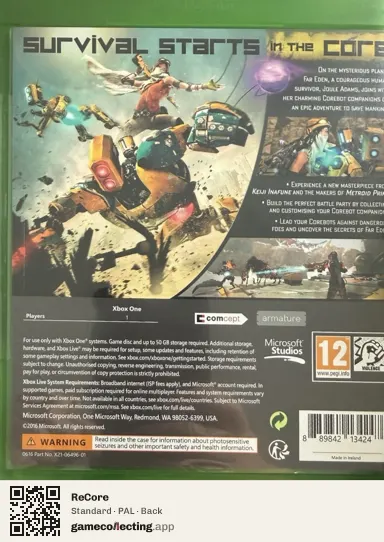 ReCore Xbox One, PAL box back
