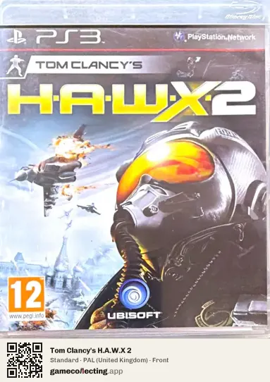 Tom Clancy's H.A.W.X 2 PlayStation 3, United Kingdom box front