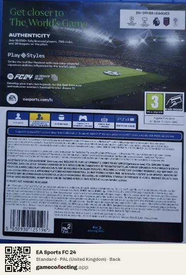 EA Sports FC 24 PlayStation 4, United Kingdom box back