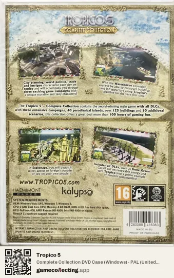 Tropico 5 Computer, United Kingdom box back
