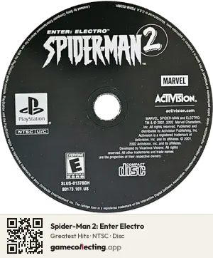 Spider-Man 2: Enter Electro PlayStation, NTSC disc