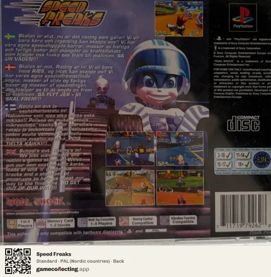 Speed Freaks PlayStation, Nordic countries box back
