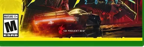 Cyberpunk 2077, the ESRB box on its front
