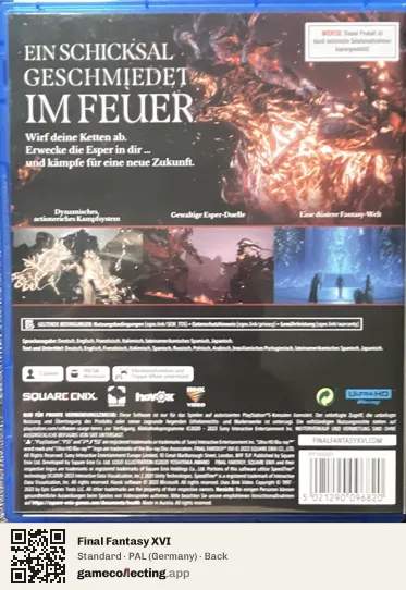 Final Fantasy XVI PlayStation 5, Germany box back