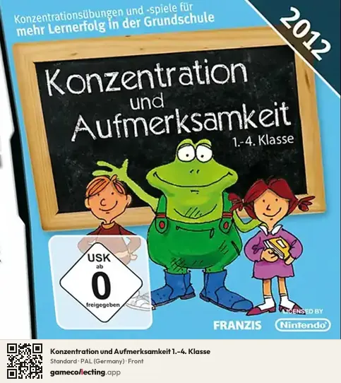 Konzentration und Aufmerksamkeit 1.-4. Klasse Nintendo DS, Germany box front