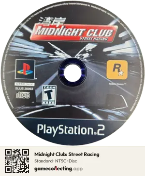 Midnight Club: Street Racing PlayStation 2, NTSC disc