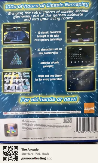 The Arcade PlayStation 2, PAL box back