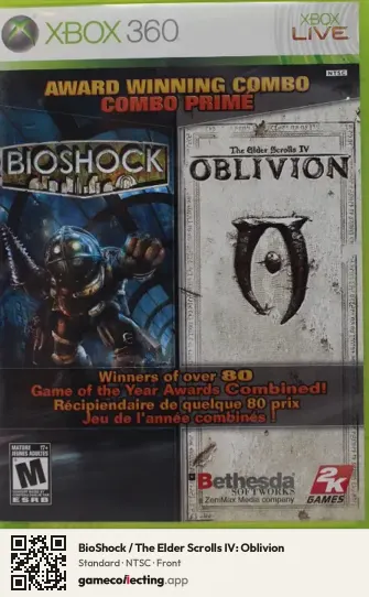BioShock / The Elder Scrolls IV: Oblivion Xbox 360, NTSC box front