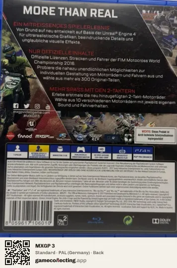 MXGP 3 PlayStation 4, Germany box back