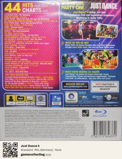 Just Dance 4 PlayStation 3, Germany box back